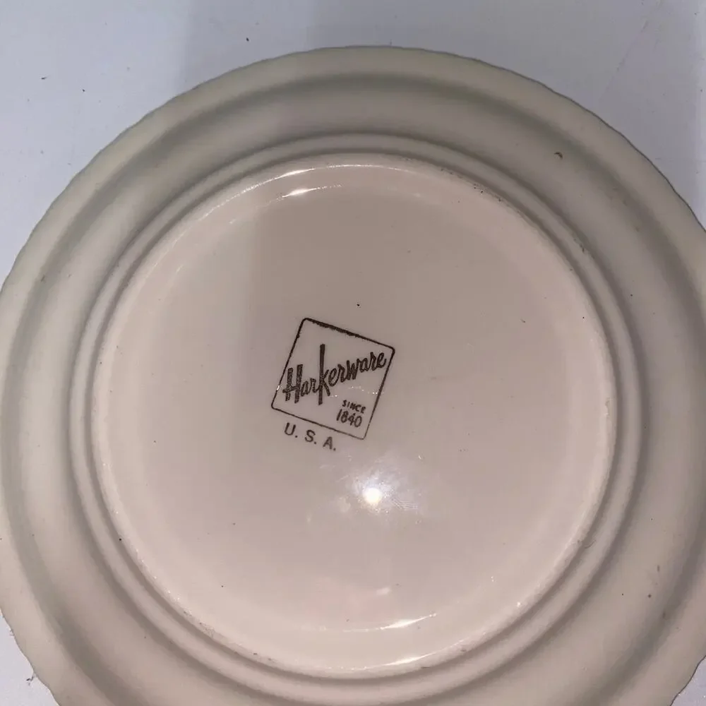 Harkerware The Farmer's Home Winter Plate Gold Trimmed 6